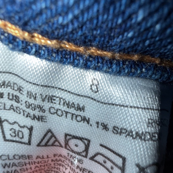 Old Navy Dark Blue Distressed Boyfriend Jeans - Picture 3 of 5